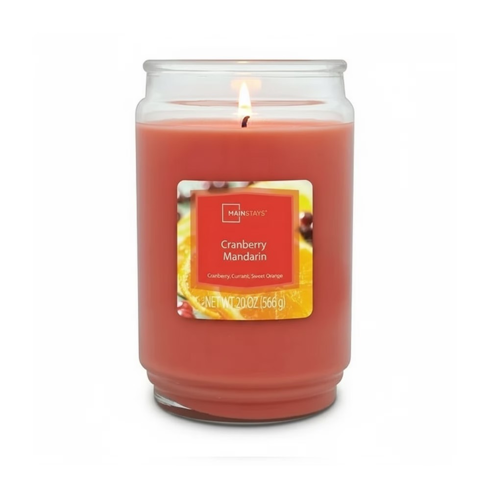 Home Fragrance Scented Candle - 크랜베리 만다린 향초 유리병 싱글윅 20온스