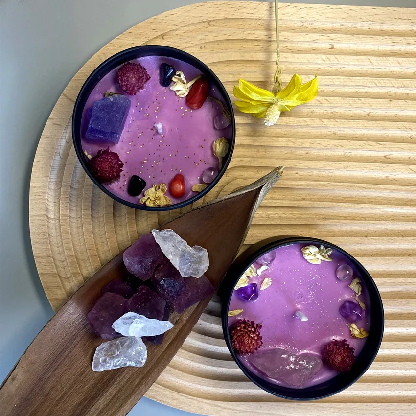 드라이 플라워 크리스탈 스톤 향 캔들, 블랙 틴플레이트 - Home Fragrance Scented Candle 리뷰 및 가격