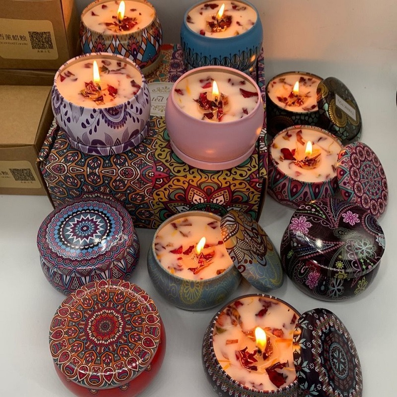 1/4PCS 빈티지 향초 소이 왁스 캔들 항아리 꽃 향 - Home Fragrance Scented Candle 리뷰 및 가격