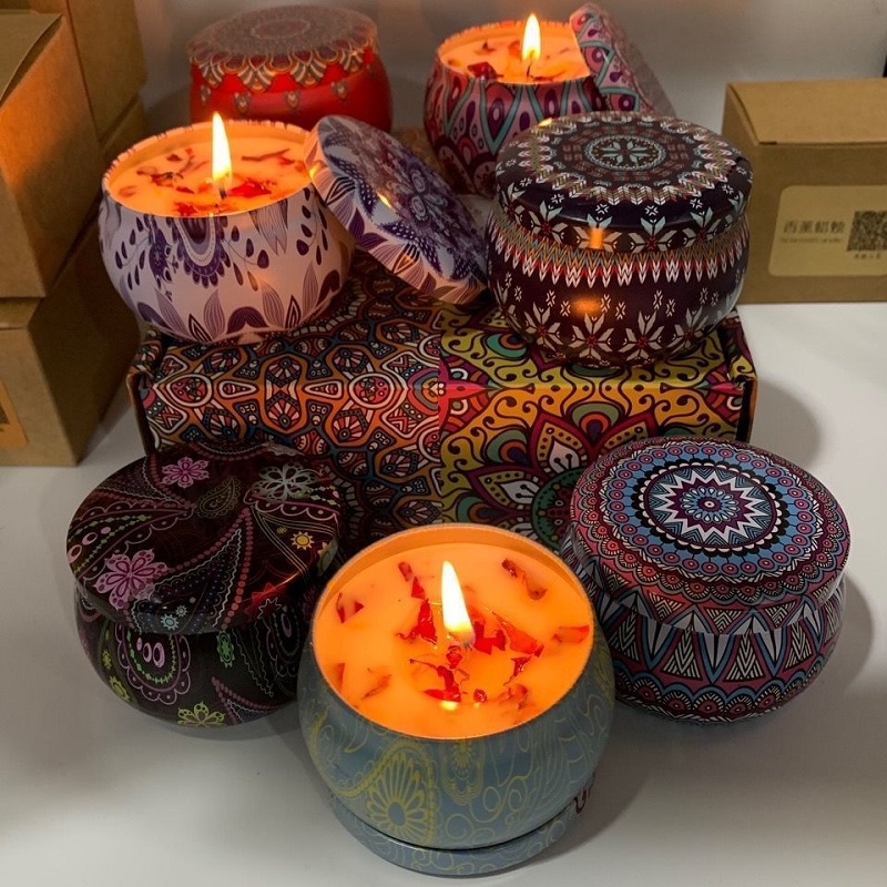 1/4PCS 빈티지 향초 소이 왁스 캔들 항아리 꽃 향 - Home Fragrance Scented Candle 리뷰 및 가격