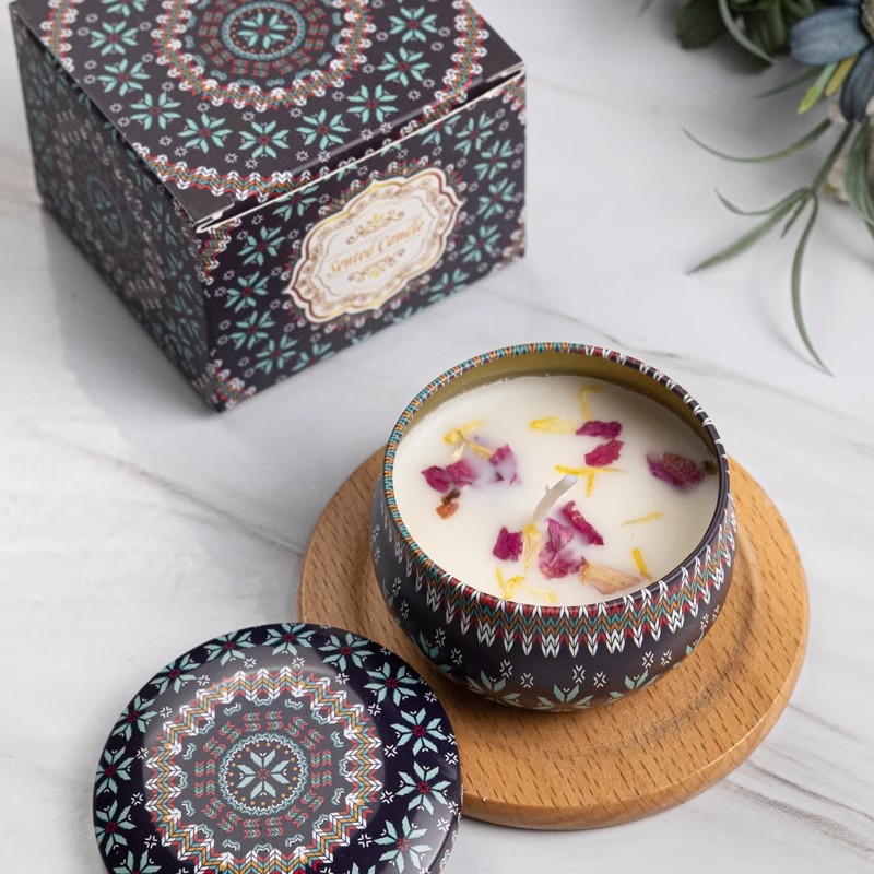 1/4PCS 빈티지 향초 소이 왁스 캔들 항아리 꽃 향 - Home Fragrance Scented Candle 리뷰 및 가격